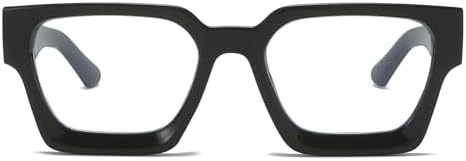 YAMEIZE Square Blue Light Glasses for Men Women Retro Chunky Thick Frame Blue Light Blocking Glasses Computer Eyeglasses