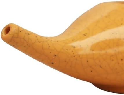 ANCIENT IMPEX Ceramic Neti Pot 250 ml (Crackle Orange) with 5 Neti Salt Sachets – Ayurvedic Nasal Wash for Sinus Relief, Allergy & Congestion, eco-Friendly Nasal Cleansing Pot