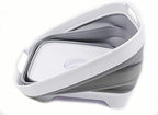 SAMMART 10L (2.64 gallon) Collapsible Dishpan with Draining Plug - Foldable Washing Basin - Portable Dish Washing Tub - Space Saving Kitchen Storage Tray (1, White/Grey)