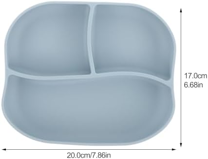 Multi-Grid Silicone Suction Plate for Elderly Divided Food Tray Strong Suction Cup Adaptive Eating Plate for Patients and Seniors