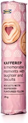 **IKEA KAFFEREP 6.2oz Sweet Shortbread Sandwich Cookie/Biscuit (Rasberry Filling 2 pack**