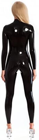 Latex Catsuit Back Zipper for Women Tight Rubber Bodysuit Jumpsuit Party Wear