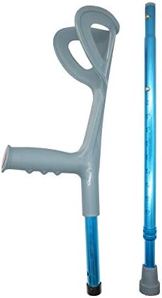 Lightweight Foldable Forearm Crutch, Aluminum Walking Stick,Height Adjustable, Ergonomic Handle with Comfortable Grip 2ZG-0IGM (Blue)