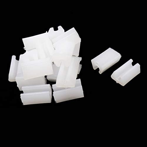 20Pcs 8mm/0.3" Dia. Non-Slip Plastic Chair Foot U Shaped Floor Glides Tubing Caps Cover White