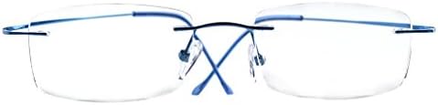 Eyekepper Titanium Rimless Reading Glasses Readers Women Blue +1.5