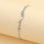 Silver Bracelet for Women, Adjustable Layered Charm Chain Bracelets, Dainty Fashion Jewelry Gifts for Her