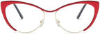 KFPH Fashion Cat Eye Blue Light Glasses for Women Cute Bluelight Blocking Fake Gaming Computer Glasses Metal Frames
