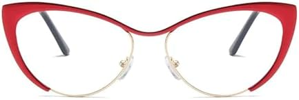 KFPH Fashion Cat Eye Blue Light Glasses for Women Cute Bluelight Blocking Fake Gaming Computer Glasses Metal Frames