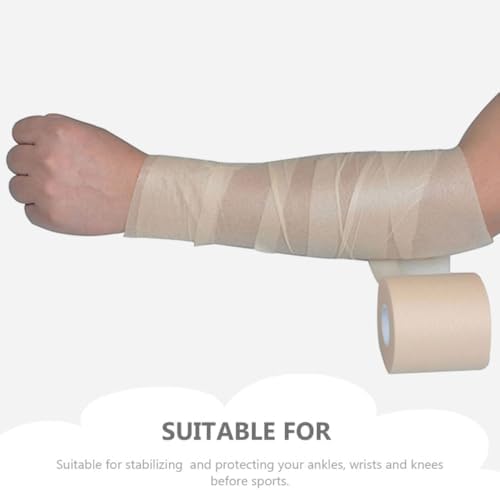 Angoily Sports Wrap Bandages 4pcs Set with Sponge Athletic Tape Breathable Skin Protective Elastic Wraps for Injury Support and Physical in Outdoor Sports