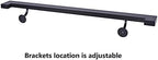 3 Ft Aluminum Handrail Stair Rail Metal Railing Grab Bar Kit Staircase Handrails Matte Black