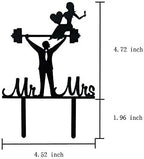 Weightlifting Mr & Mrs Cake Topper - Funny Wedding Gift for Fitness Couple
