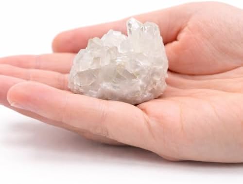 Natural Clear Quartz Crystal Cluster – Raw Quartz Druze Stone for Meditation, Reiki Healing, Chakra Energy, Spiritual Cleansing, Home Decor & Crystal Collection (1.25–2")