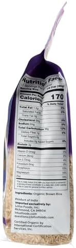 LOTUS FOODS Organic Brown Basmati Rice, 30 OZ