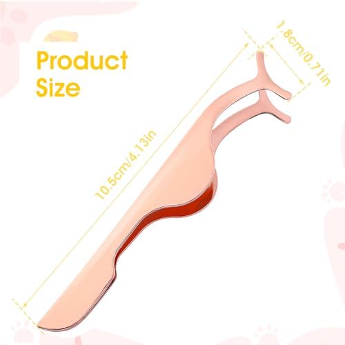 2 Pcs False Eyelashes Applicator Stainless Steel Remover Clip Tweezers Fake Lash Clusters Separator Professional Lash Extension Curlers Curved Eyelash Tweezers for Wearing and Removing Eyelashes