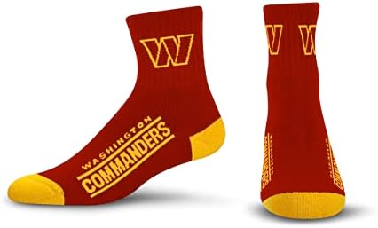 FBF - NFL Team Color Quarter Dress Socks Footwear for Men and Women Game Day Apparel Size Large 10-13