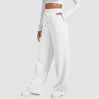Women's Wide Leg Sweatpants Cozy Fleece Casual Jogger Pants Straight Leg Baggy Elastic High Waisted Yoga Pants