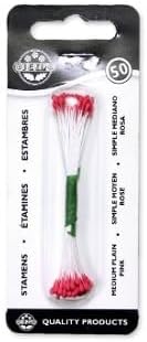 JEM Plain Stamen Medium Pink Handmade for Flower Making (Bunch of 50), Standard