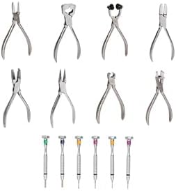 14 pcs Optical Eyeglass Repair Kit Eyeglass Repair Tools Optician's Optical Tool Kit Eyeglass Repair 6 pcs Screwdriver 8 pcs Pliers