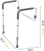 WeHwupe Toilet Safety Rails for Elderly Adults - Adjustable Bathroom Toilet Safety Frame with Handles - Stand Alone Toilet Grab Bar for Senior, Handicap & Disabled,Fits Most Toilets, White, TRX-8002