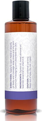 Lavender Massage Oil for Massage Therapy, Body Massage Lotion; Jojoba, Sweet Almond Oil for Skin, Vitamin E, and Pure Lavender Essential Oil, Body Oil Aceite para Masajes Relajantes