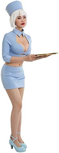 Cosplay.fm Women's Flight Attendant Stewardess Air Hostess Costume Uniform for Retro Party