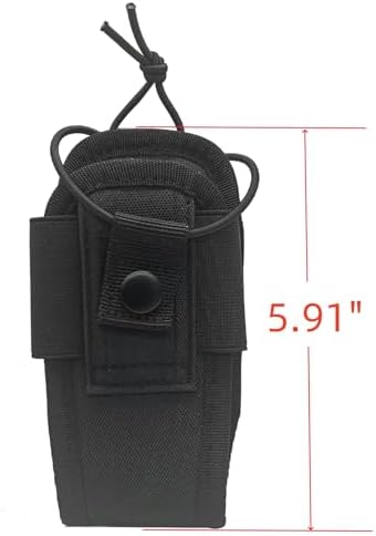 Molle Radio Pouch Walkie Talkie Bag Case Holder Belt Holster for Baofeng uv5r uv-5r uv 5r (Short, Black)