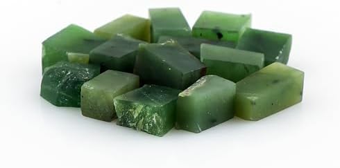 CRYSTALIS 100cts Natural Green-Jade Raw Crystals, Loose Gemstone Wholesale Bulk Rough Jewelry Making Supply, Chakra And Healing Stones, Wire Wrapping, DIY, Tumbling, Gem Collection, 10-15mm