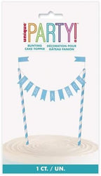 Unique Blue "IT'S A BOY" Bunting Cake Topper (1 Pc) - Perfect for Boy's Baby Shower Event