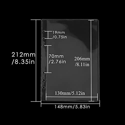 A5 Binder Pockets 12pcs Clear PVC Binder Pouches 6 Holes Zipperless Side Open Cash Budget Envelopes Waterproof Document Filing Bags for A5 Binder Protectors Photos, Cash Organize