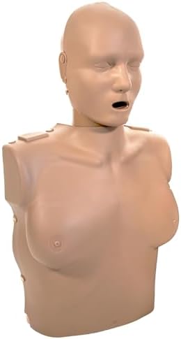 PRESTAN Professional Adult Female Manikin with CPR Feedback, 4-Pack (Dark Skin); Includes 50 Adult Face-Shield/Lung-Bags, Carry Bag and Instructions