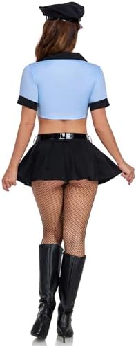 Sexy Cop Costume for Women Dirty Cop Cosplay Sexy Police Officer Uniform Mini Skirt Blue