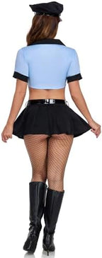 Sexy Cop Costume for Women Dirty Cop Cosplay Sexy Police Officer Uniform Mini Skirt Blue