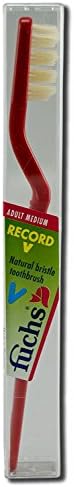 Fuchs Adult Medium Record V Natural Bristle Toothbrush - 10 per case.