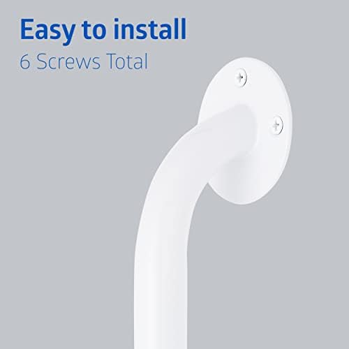 Medline White 24” Grab Bar for Shower & Bathtub, Independence Aid & Ease of Movement — For Elderly, Handicapped or Seniors, 300 lb. Capacity, 1 Bar