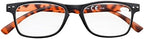 Eyekepper Ultrathin Flex Frame 5-pack 80's Reading Glasses Black Frame Tortoise Arm +0.75