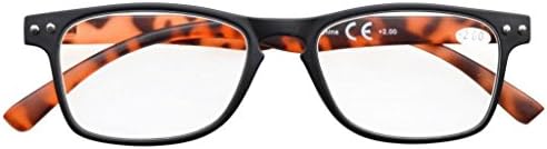 Eyekepper Ultrathin Flex Frame 5-pack 80's Reading Glasses Black Frame Tortoise Arm +0.75