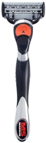 Personna M5 Magnum Razor with 5 Blades and Trimmer, 10 Refill Cartridges Included