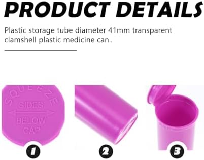 Pill Bottle: 10pcs Plastic Empty Vials Medicine Container Airtight Joint Pill Bottles with Top Caps for Supplements Vitamins,Random Color