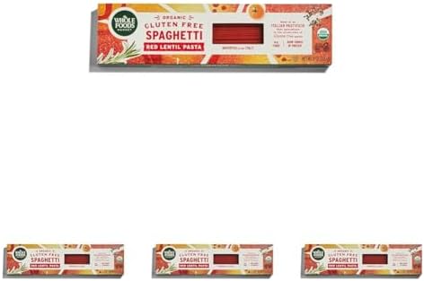 Whole Foods Market, Organic Red Lentil Gluten Free Spaghetti, 8 oz (Pack of 4)