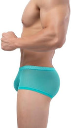 Men's Lace Boxer Briefs Breathable Pouch Shorts Semi Sheer Bulge Trunks Under Panties for Men