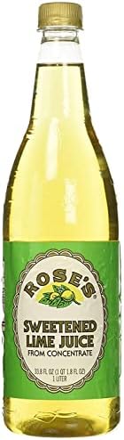 Rose's Lime Juice - Sweetened, 1 Liter (33.8 Fluid Ounces) Plastic Bottle (Pack of 2)