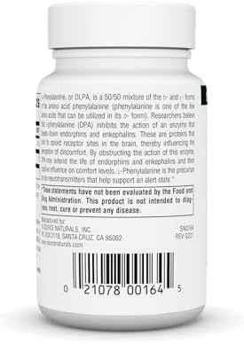 Source Naturals DLPA DL-Phenylalanine Supplement That Supports an Alert State* - 750 mg - 30 Tablets