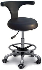 Office Chair Adjustable Saddle Stool with 360° Rotation and Armrest for Dental and Salon Seating