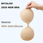 MITALOO 2026 Seamless Sticky Bra Slicone Adhesive Bra Push Up Invisible Strapless Backless Covers for Women