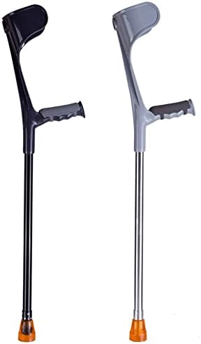 KADEUX Aluminum Adults Crutches, Folding Forearm Crutch Travel Elbow Crutches, Youth Crutches Portable Walker, Height Adjustable, Black (Color : Black)