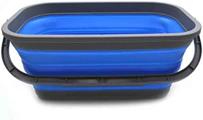 SAMMART 11.6L (3.06 Gallon) Collapsible Rectangular Handy Basket/Bucket (Blue, 1)