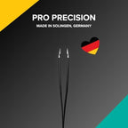 Rui Smiths Professional Slanted Tweezers | Precision German Stainless Steel Eyebrow Tweezers, Aligned Tips, Matte Black Finish