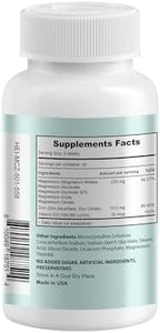 Heivy Magnesium Complex, Magnesium Glycinate, Citrate, Malate, Oxide, Gluconate with Zinc and Vitamin D3, Magnesium Supplement for Muscle, Nerve, Heart, Bone Support, High Absorption, 90 Tablets