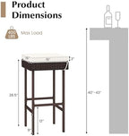Tangkula Patio Rattan Barstools Set of 2, Outdoor Wicker Bar Height Chairs with Footrest & Soft Cushions, Heavy-Duty Metal Frame, Cushioned Barstools for Backyard, Balcony