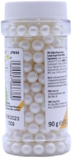 PME Large White Edible Sugar Pearls, 3 Ounce